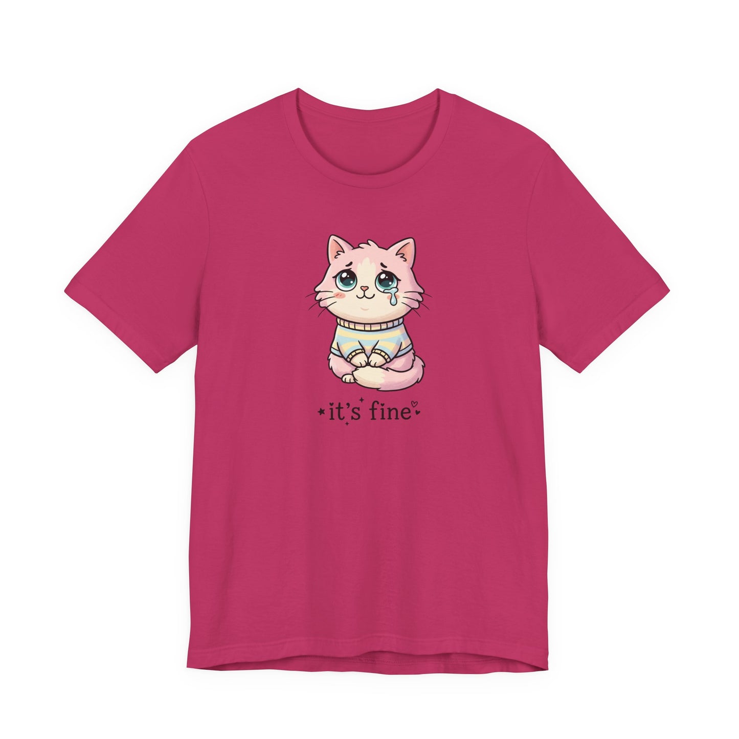 VOID - It's Fine - Cute Sad Cat Kitten Tee