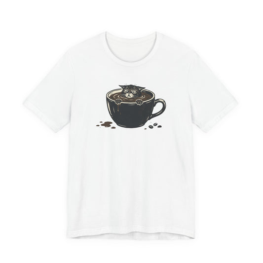VOID - Cat in Coffee Cup T-Shirt — Cute Coffee Lover Kitty Tee
