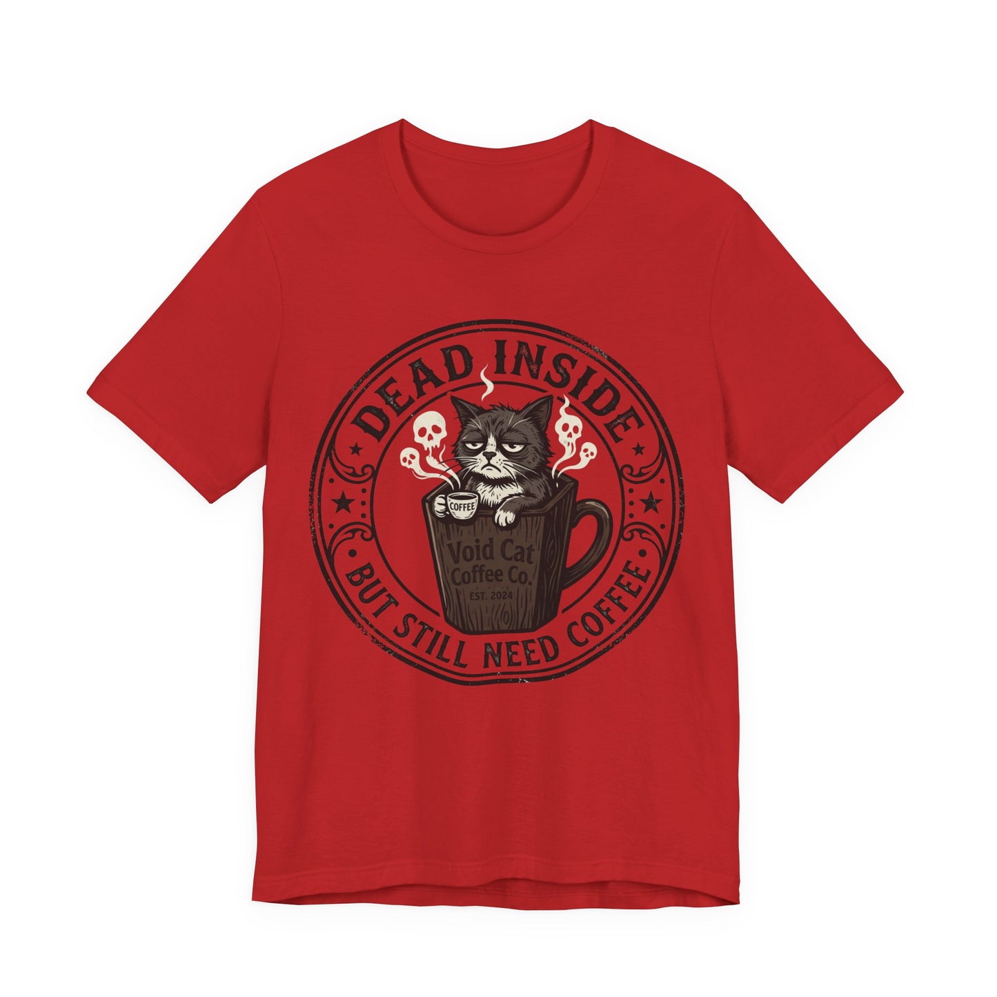 VOID - Dead Inside But Still Need Coffee Cat T-Shirt