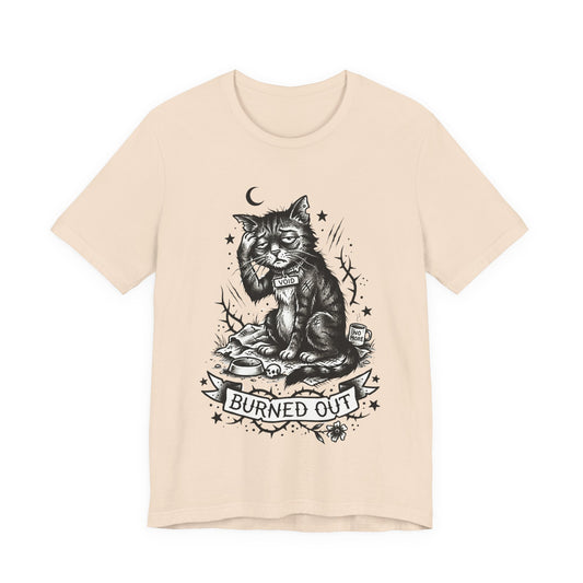 VOID - Burned Out Cat T-Shirt — Vintage Sad Cat Illustration Tee