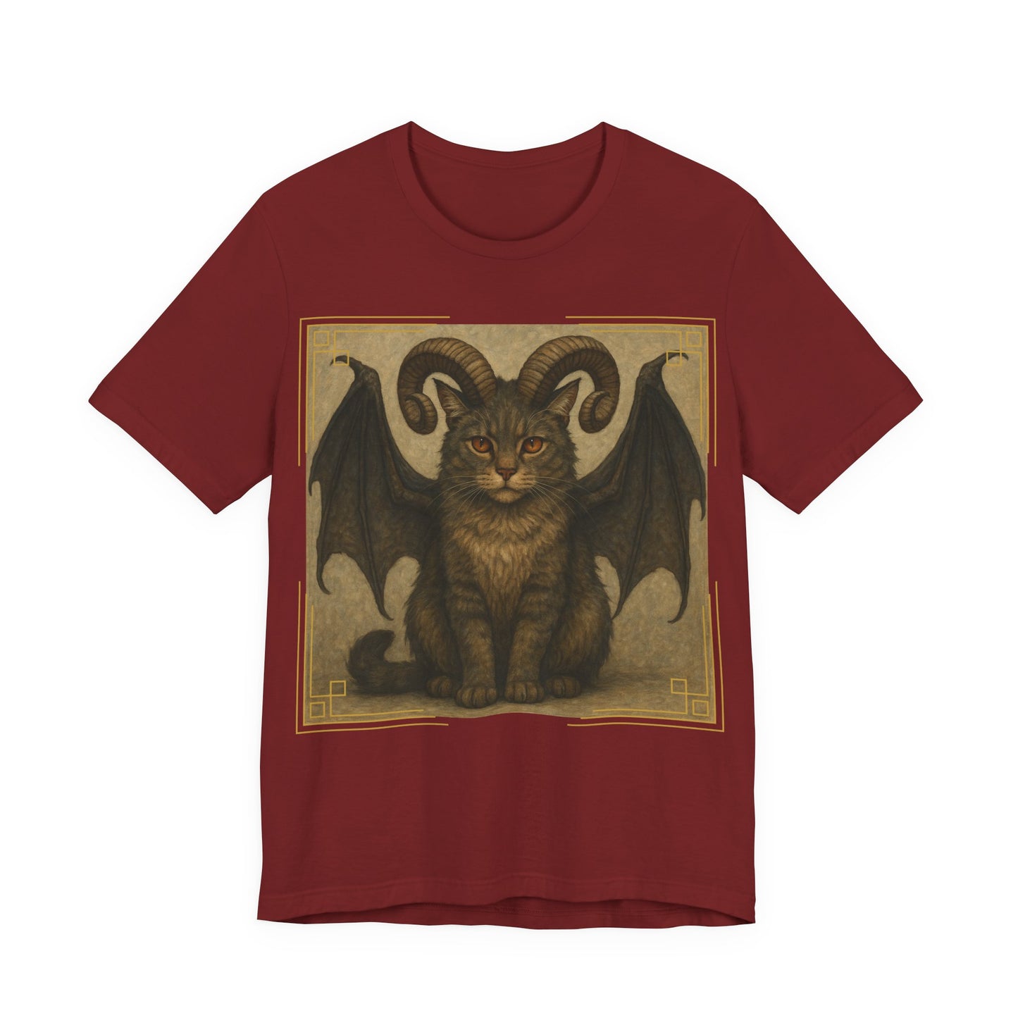 Folklore - Gothic Demon Cat T-Shirt — Horned Winged Feline Graphic Tee
