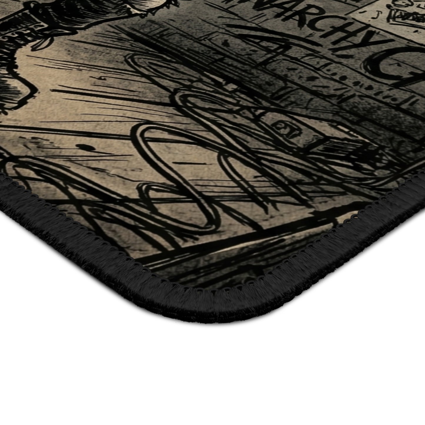 PunkCat - At The Club - Punk Rock Cat Gaming Mouse Pad — Anarchy Cat Guitarist Design