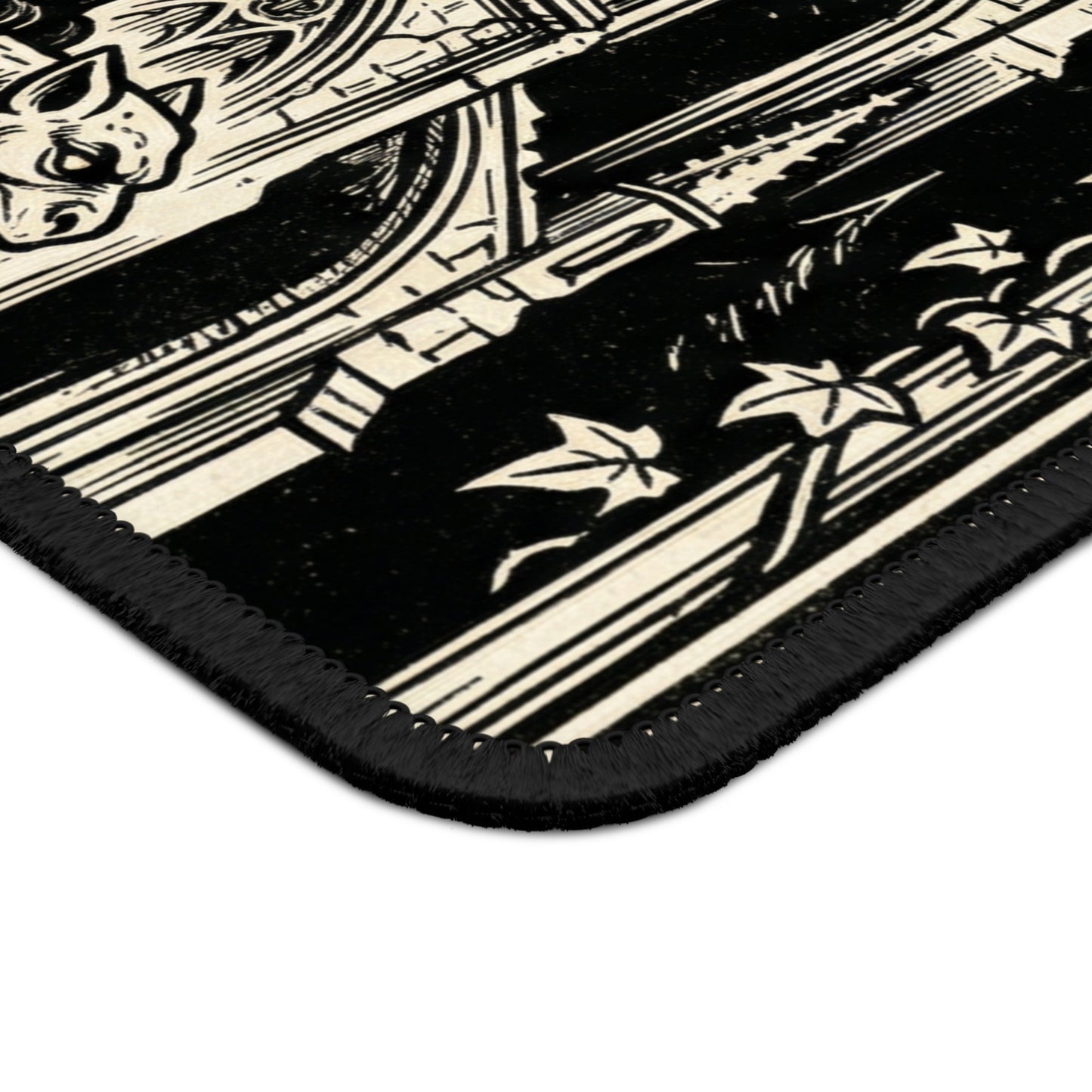 DarkArts- Cat 2 - Gothic Black Cat Mousepad - Cathedral Gargoyle Dark Imagery