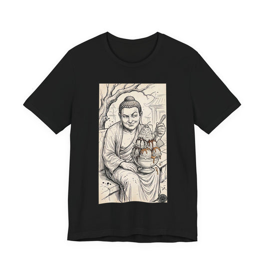 Bad Buddha Sundae Sketch Tee — Religious Humor Buddha Graphic T-Shirt