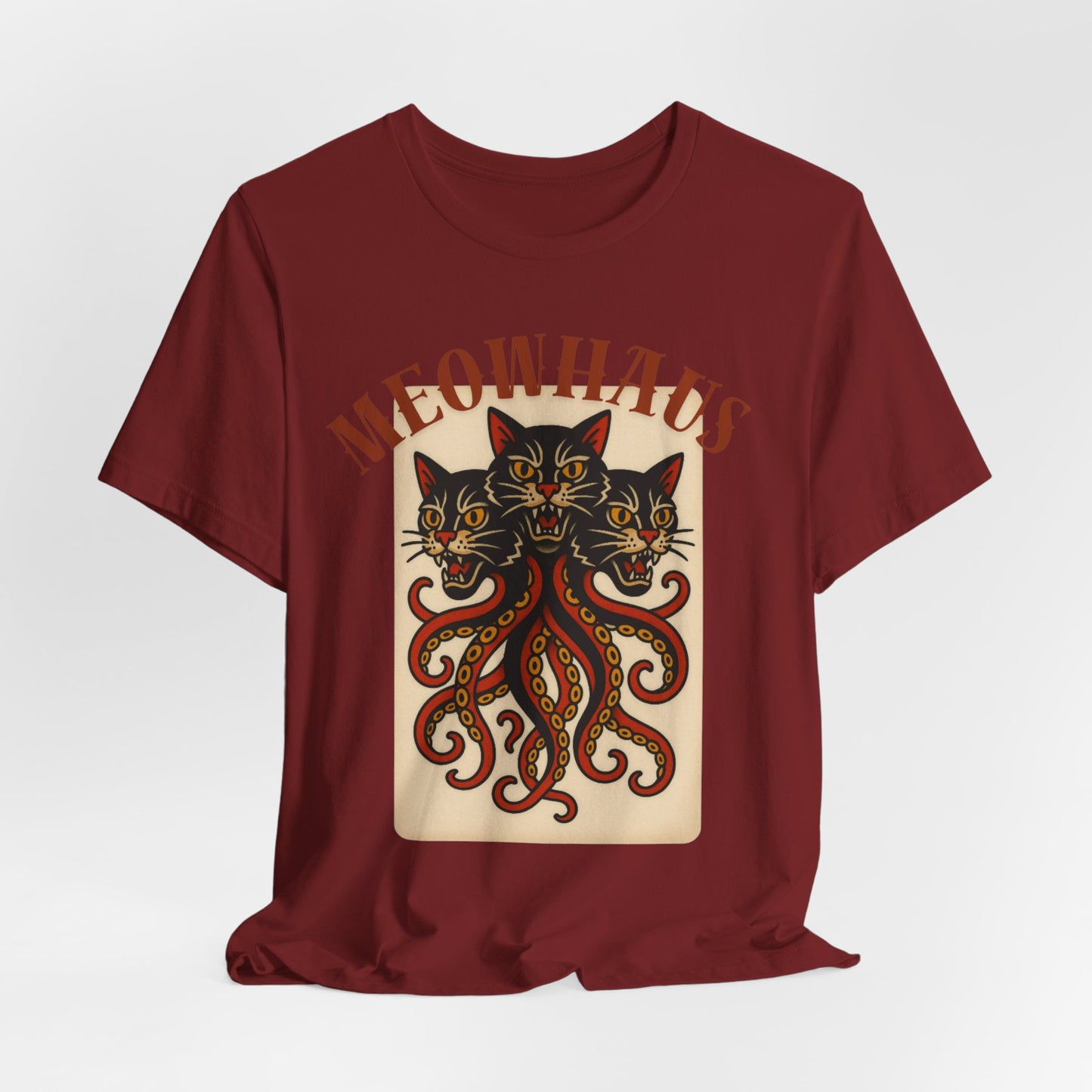 The Magic Three - Vintage Tattoo Meowhaus Cat-Octopus Graphic Tee