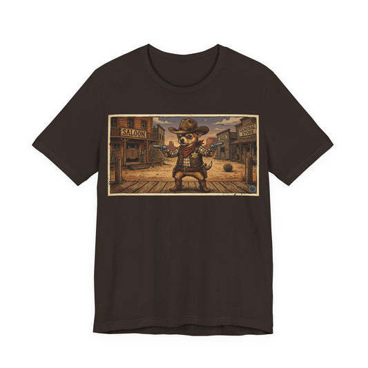 SheriffPaco - Horizontal - Western Cowboy Sheriff Chihuahua T-Shirt — Vintage Saloon Puppy Dog Graphic Tee