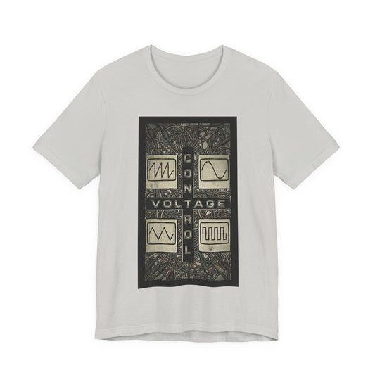 CV Control Voltage - Modular Analog Synthesizer Tee — Vintage Synth Waveform Graphic T-Shirt