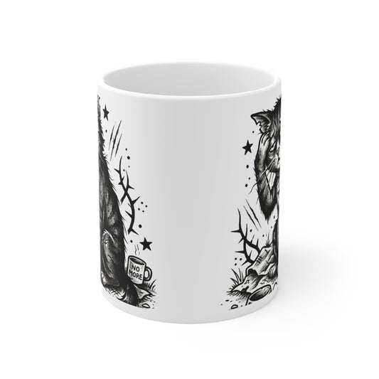 VOID - Cat with Coffee 11oz Mug — Grunge Sad Cat Coffee Cup