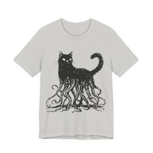 OctoCat Original T‑Shirt — Black Ink Mythical Cat with Octopus Tentacles Graphic Tee