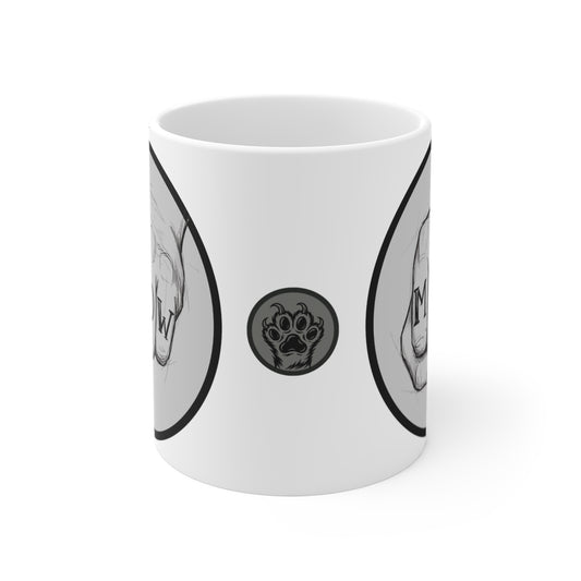 Meow Fist - 11oz Mug Ambi Handle – 'MEOW' Knuckle Tattoo Coffee Cup