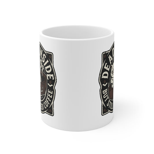 VOID - Dead Inside But Still Need Coffee Mug — Funny Goth Cat 11oz Coffee Cup