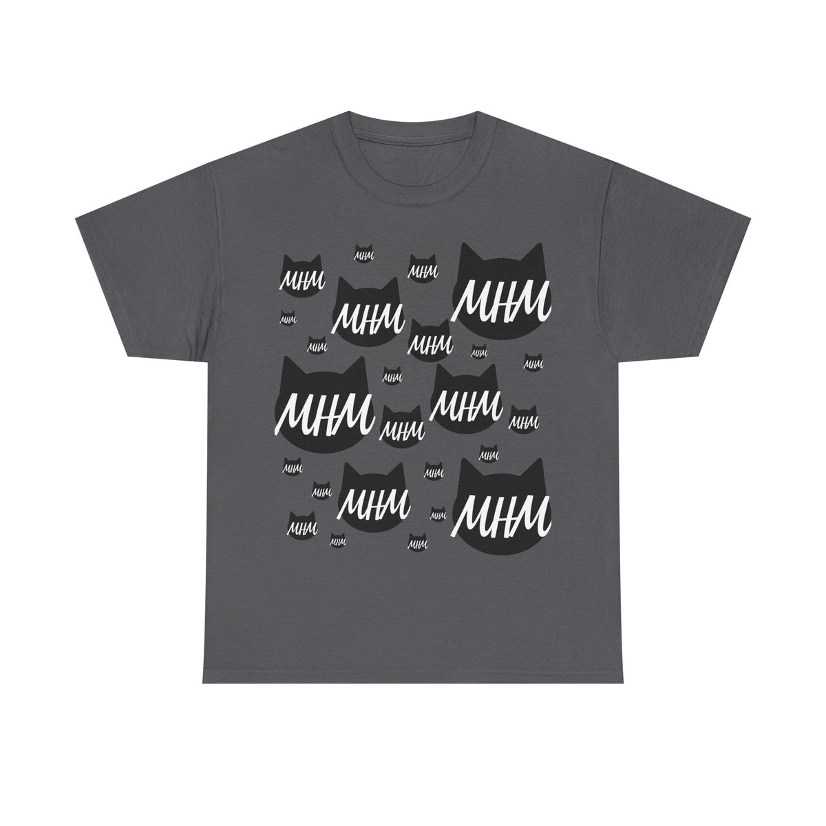 MHM Logo - Scattered Cat Faces Graphic T-Shirt