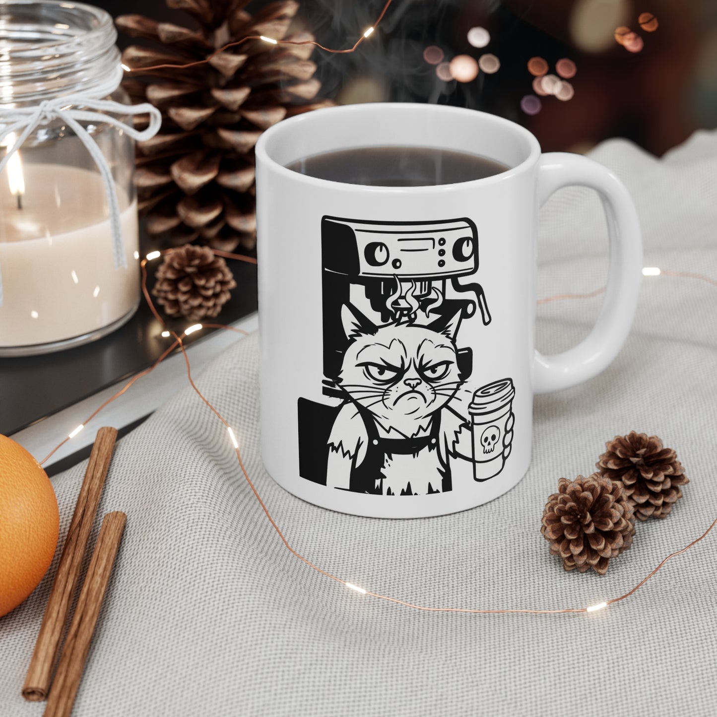 VOID - 11oz Mug — Annoyed Cat Barista Coffee Cup (Funny Coffee Lover Gift)