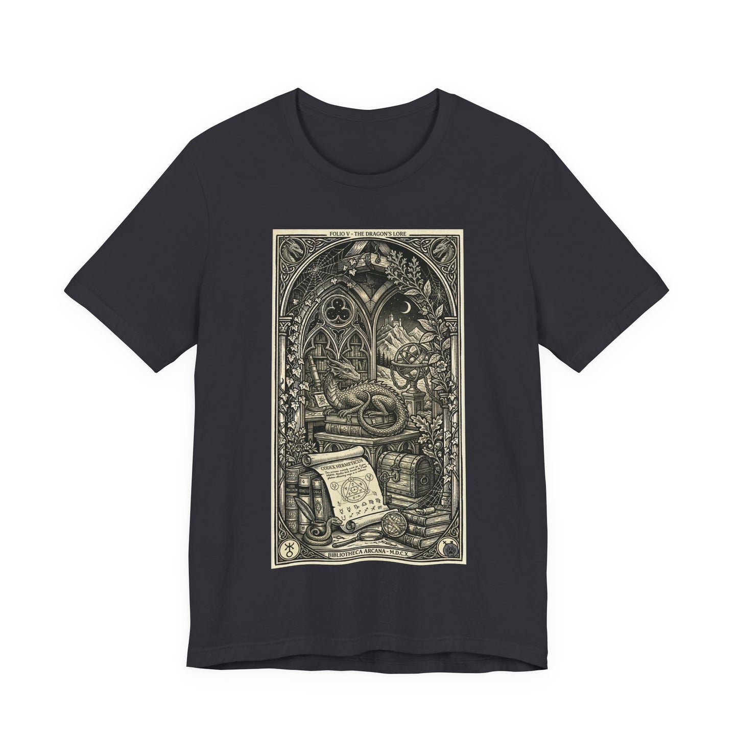 DarkArts Collection - Dragon - Occult Library T-Shirt — Vintage Tarot Alchemy Design