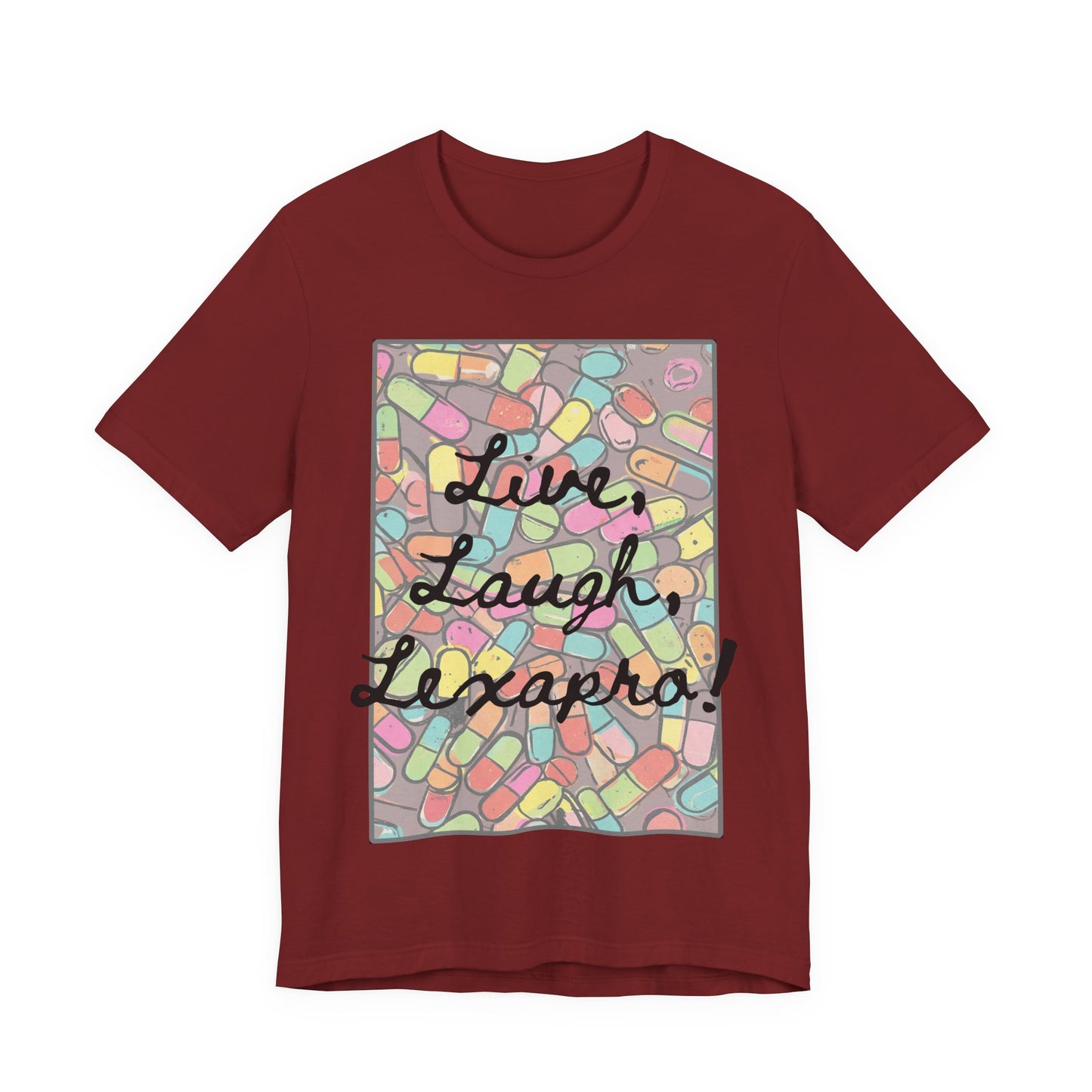 L3 - "Live Laugh Lexapro" - Psych Prescription Pill T-Shirt — Mental Health Humor Medical Assistant Cute Pastel Graphic Tee