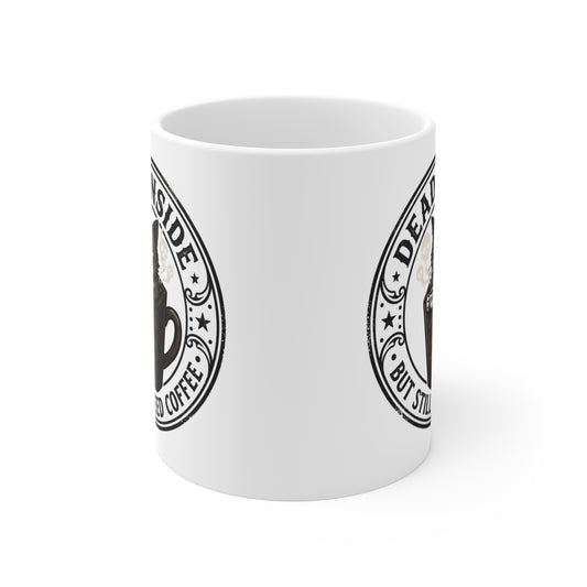 VOID - Dead Inside Cat Coffee Mug — "Dead Inside But Still Need Coffee" 11oz