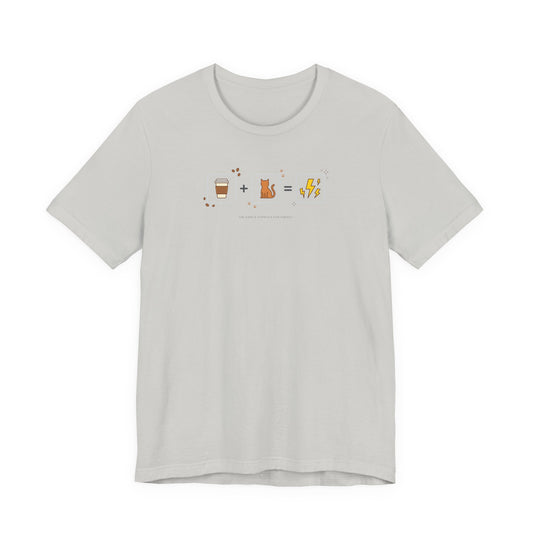VOID - The Magic Formula - Coffee + Cat = Energy T-Shirt — Cute Cat & Coffee Equation Tee