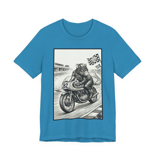Ratney - "Rat Race" - Motorcycle Rat Racing T‑Shirt — Vintage Racer Graphic Tee