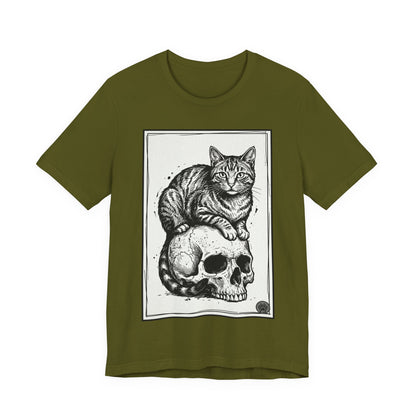 DarkArts Collection - Cat & Skull 3 Graphic Tee — Gothic Cat Skull T‑Shirt