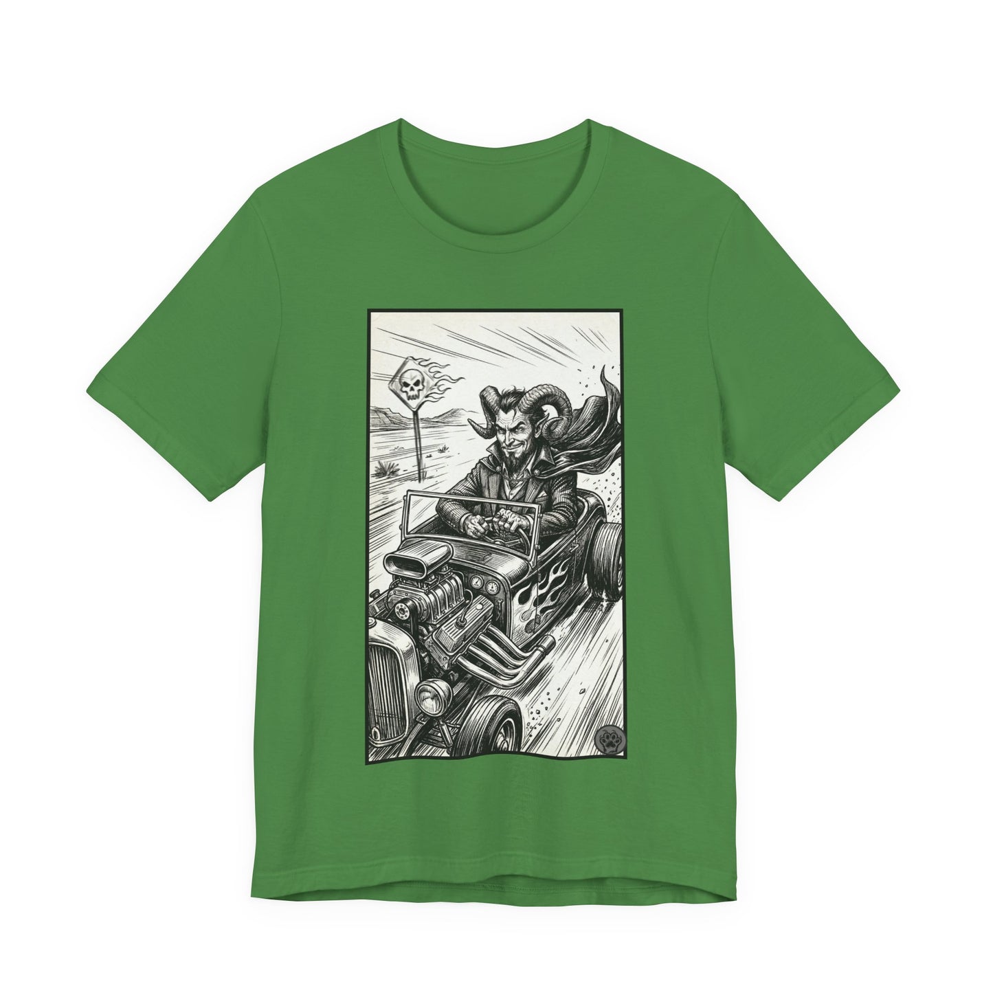 BLZB - Hot Rod Devil Driving T‑Shirt — Vintage Gothic Car Illustration Tee