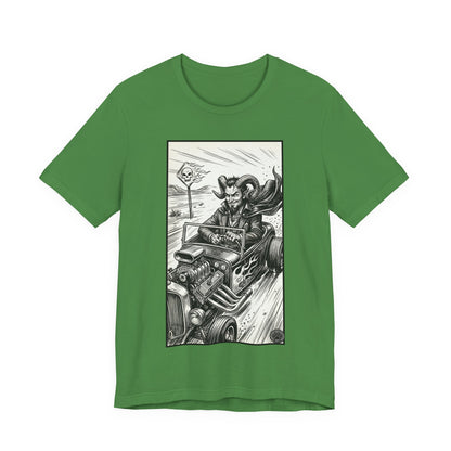 BLZB - Hot Rod Devil Driving T‑Shirt — Vintage Gothic Car Illustration Tee