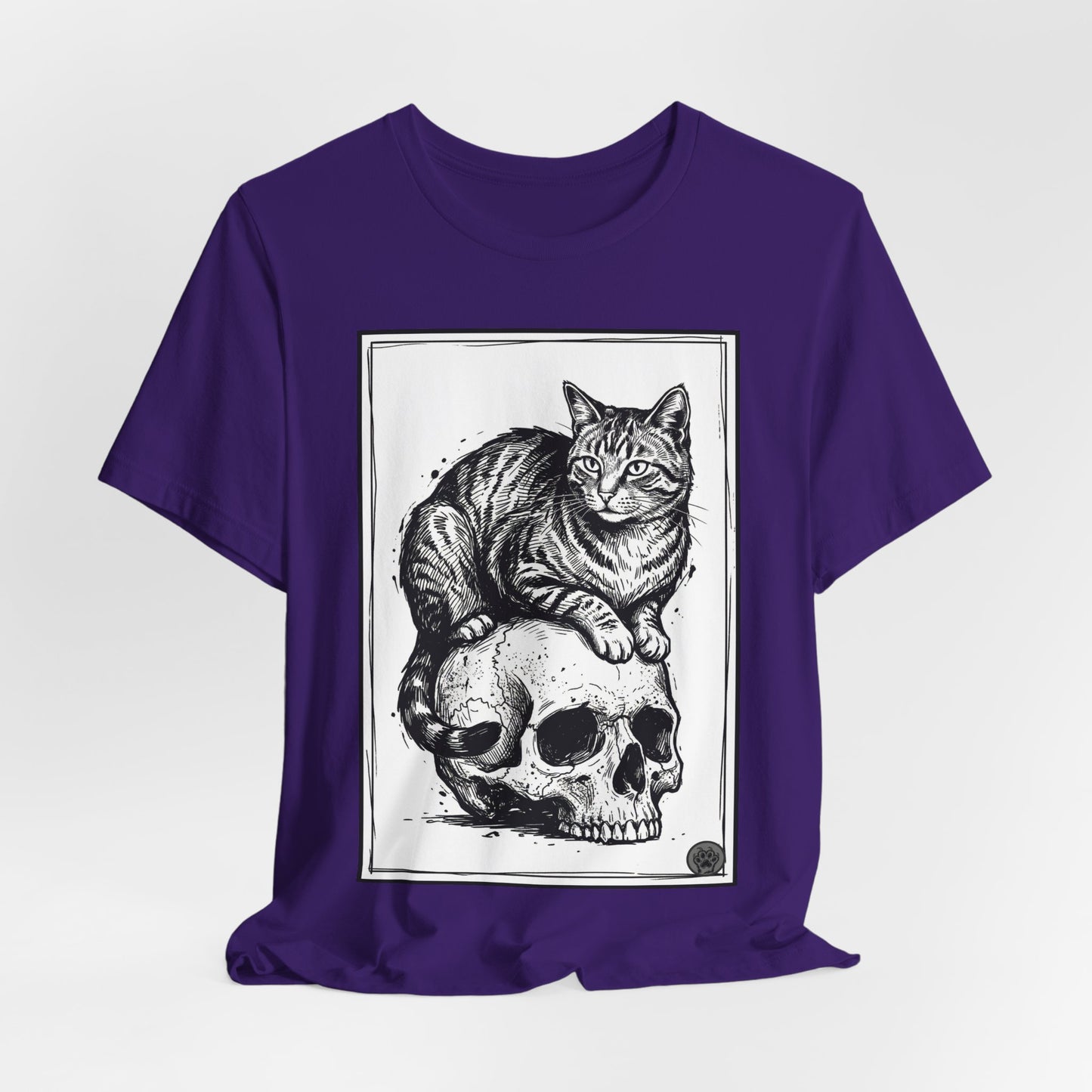 DarkArts Collection - Cat & Skull 2 T‑Shirt — Gothic Cat Skull Graphic Tee