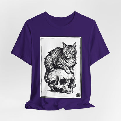 DarkArts Collection - Cat & Skull 2 T‑Shirt — Gothic Cat Skull Graphic Tee