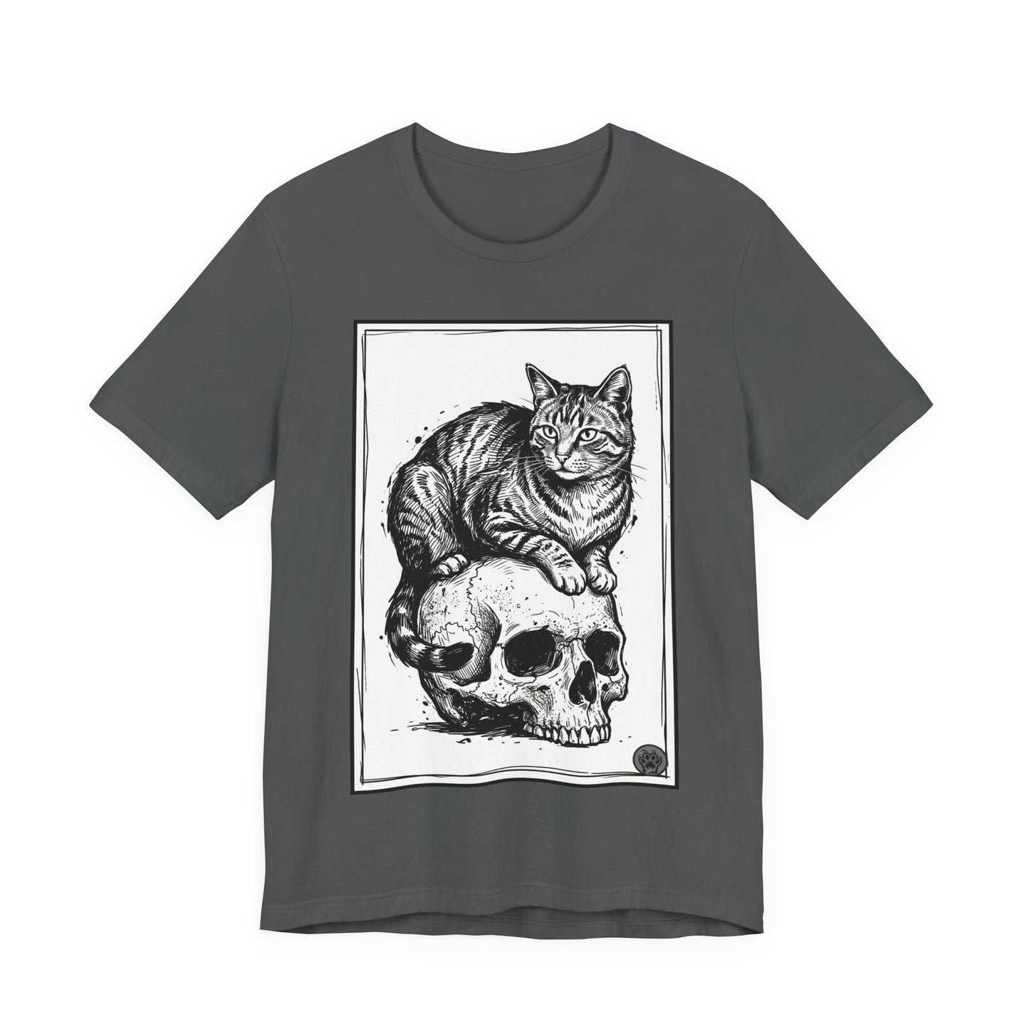 DarkArts Collection - Cat & Skull 2 T‑Shirt — Gothic Cat Skull Graphic Tee