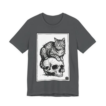 DarkArts Collection - Cat & Skull 2 T‑Shirt — Gothic Cat Skull Graphic Tee