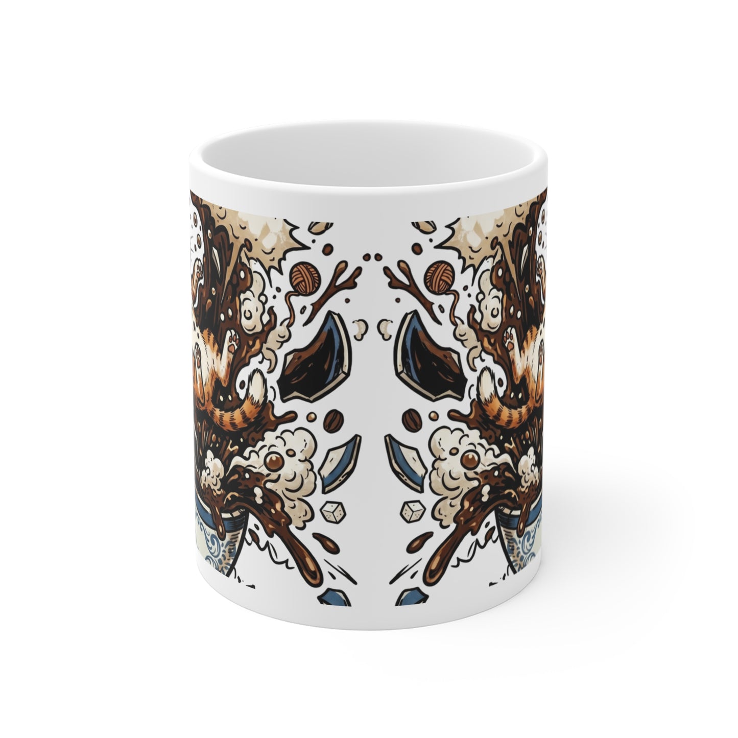 VOID - Cat Splash Coffee Mug – Cute Orange Kitten Popping Out of Coffee Cup, Funny Cat Lover Gift 11oz