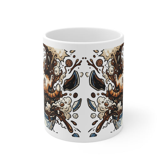 VOID - Cat Splash Coffee Mug – Cute Orange Kitten Popping Out of Coffee Cup, Funny Cat Lover Gift 11oz