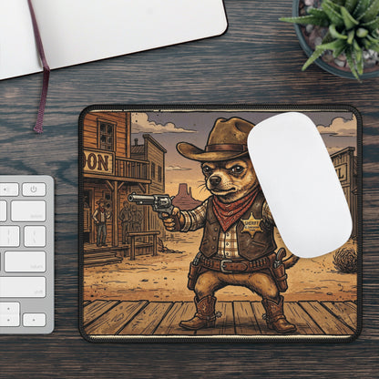 SheriffPaco - Western Chihuahua Sheriff - Wild West Saloon Gaming Mouse Pad
