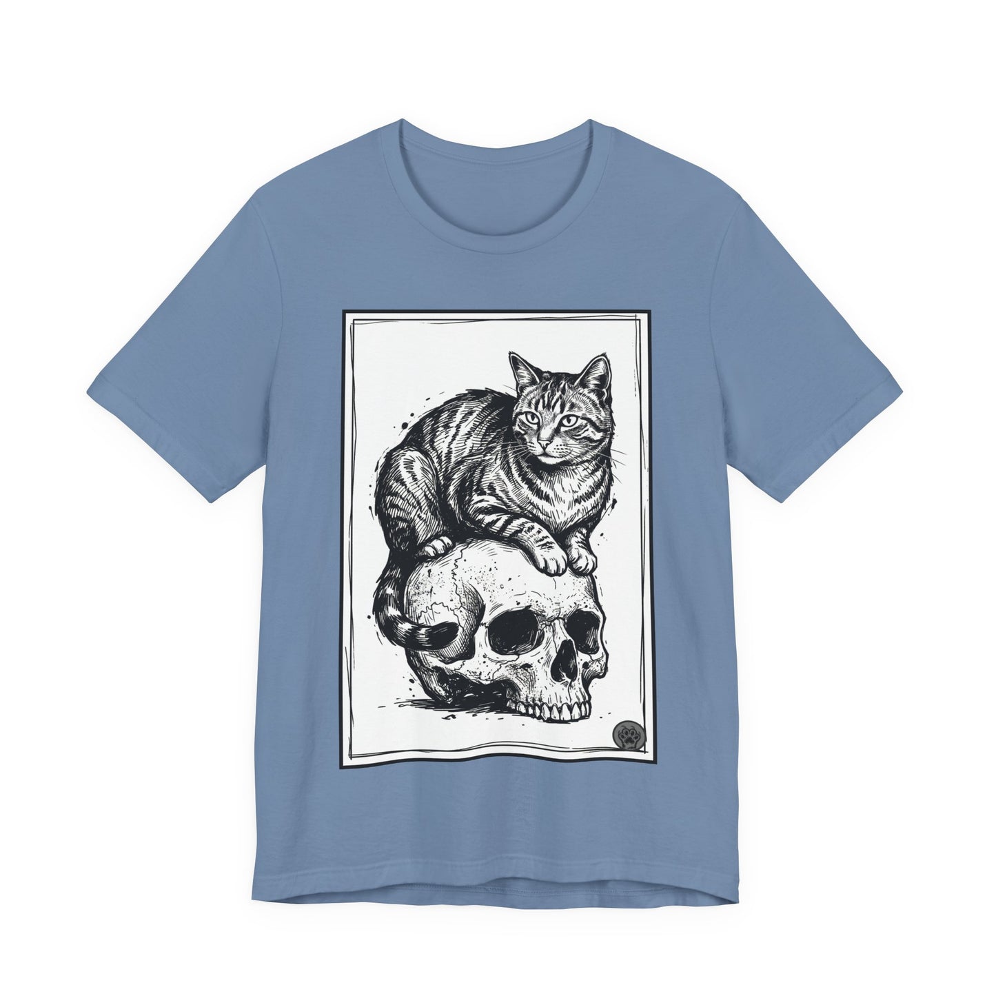 DarkArts Collection - Cat & Skull 2 T‑Shirt — Gothic Cat Skull Graphic Tee