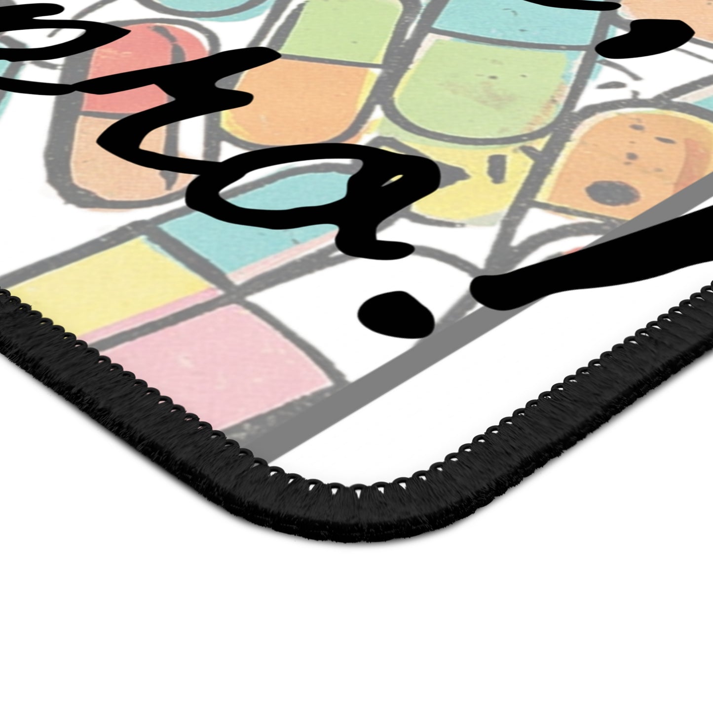 L3 - V1 - Psych Humor Gaming Mouse Pad — Live, Laugh, Lexapro! Pastel Pill Pattern Medical Assistant Humor