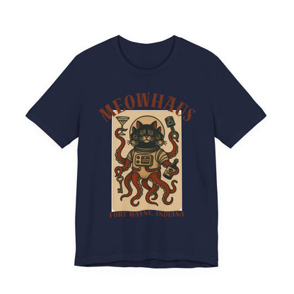 Alien Cat Astronaut Vintage Tattoo Tee – Sci‑Fi Cat Octopus T‑Shirt (Fort Wayne, Indiana)