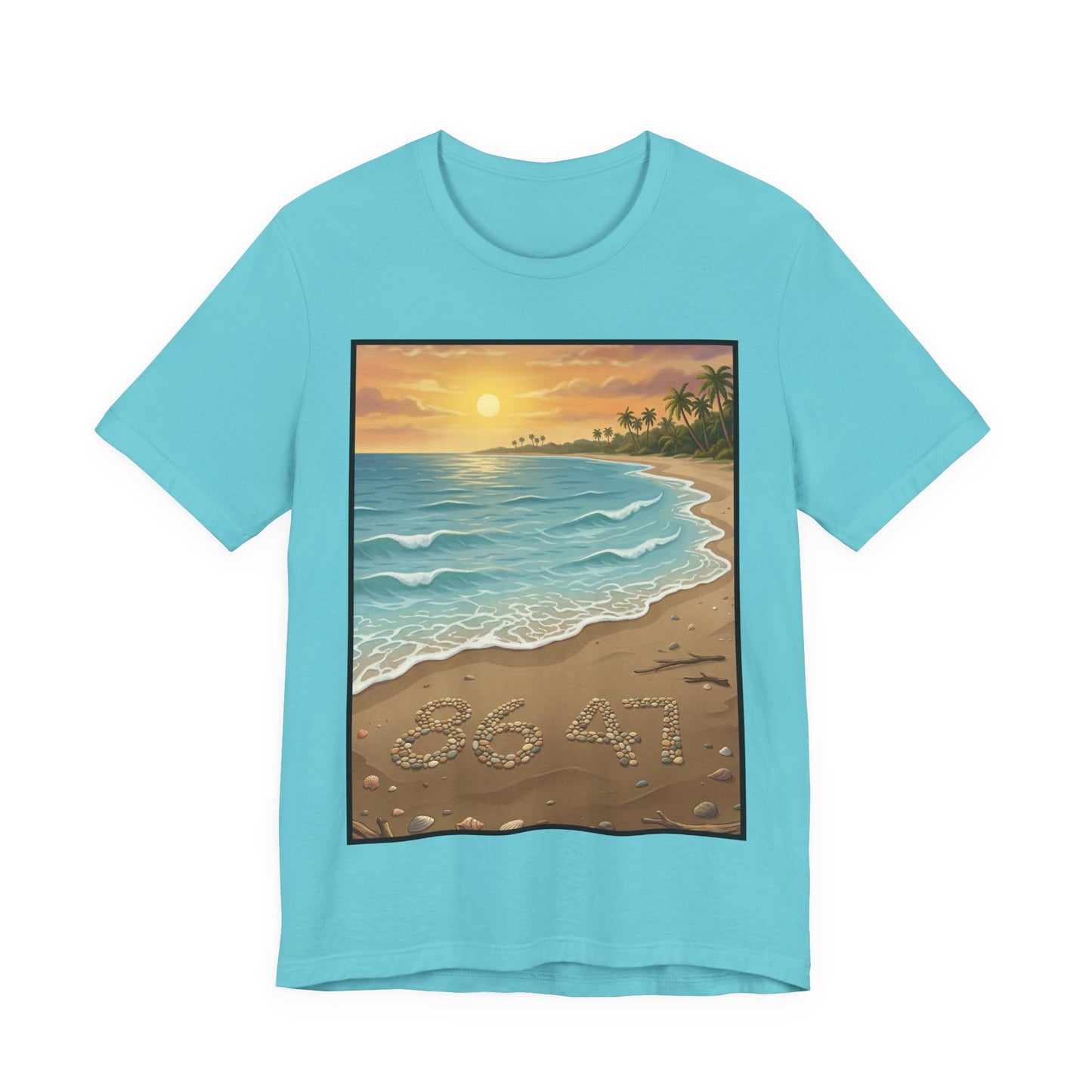 Another Nice Day At The Beach - Vertical - Beach Sunset Tee — Coastal Tropical Shoreline Graphic T‑Shirt