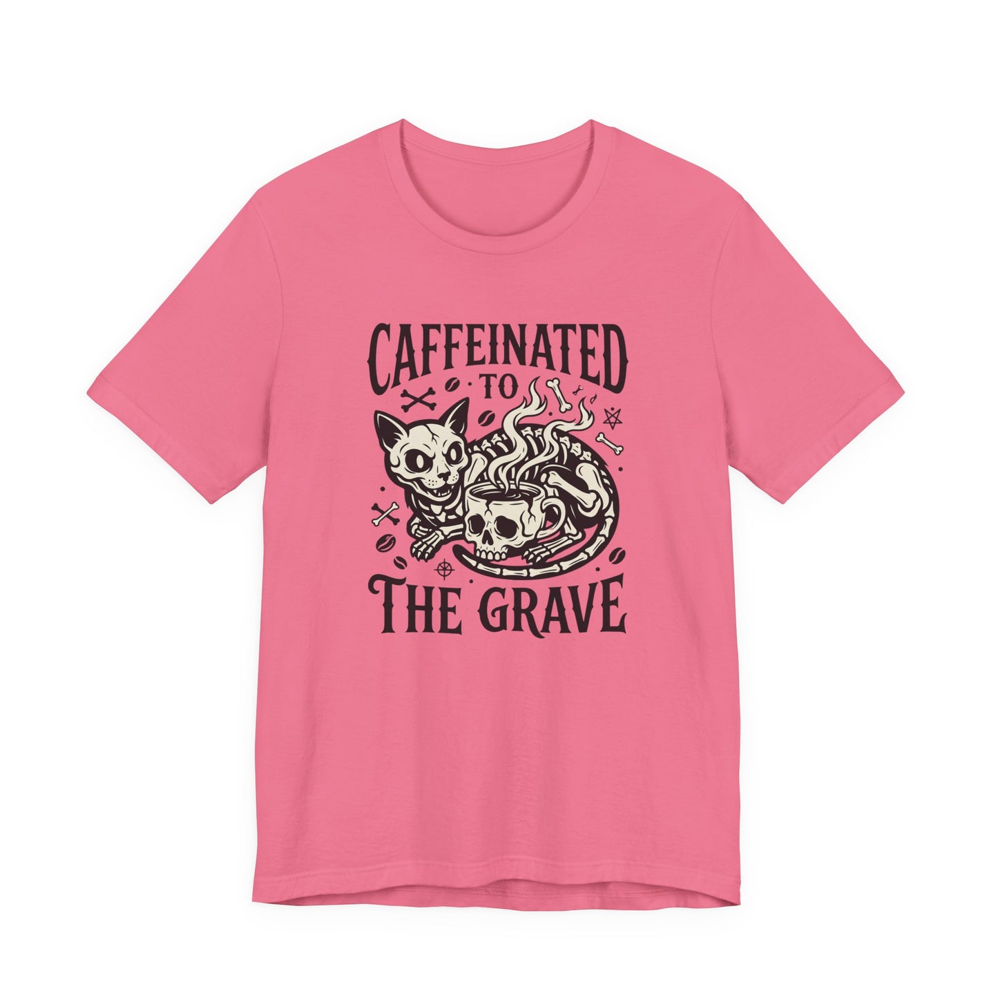 VOID - Caffeinated to the Grave Tee - Coffee Cat Humor Shirt