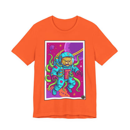 AlienCat Astronaut In Space! - Full Color! - Astronaut Cat Graphic Tee — Space Cat with Tentacles Illustration