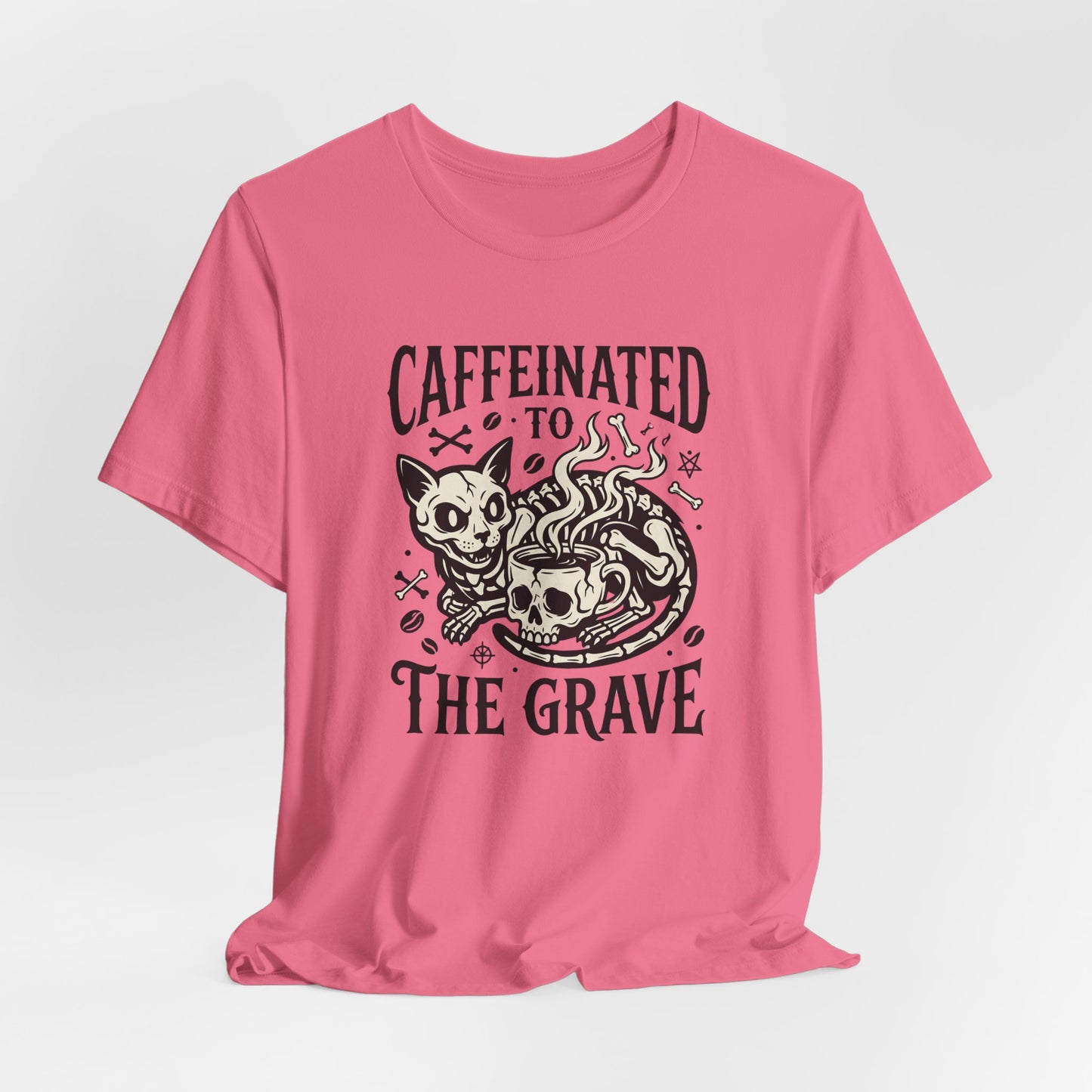 VOID - Caffeinated to the Grave Tee - Coffee Cat Humor Shirt