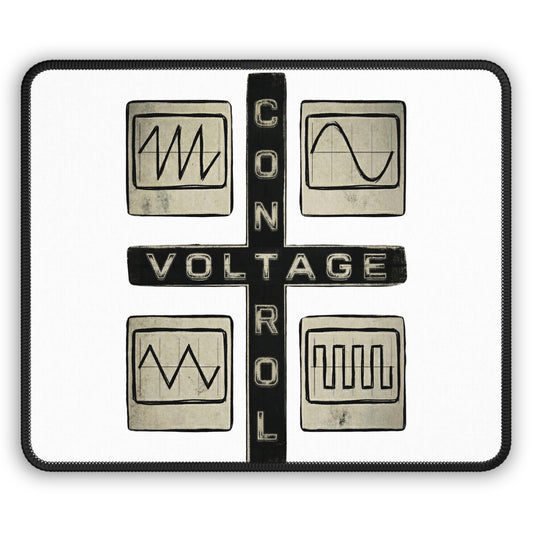 CV Control Voltage "Bare Essentials" -  Modular Analog Synthesizers Gaming Mouse Pad — Retro Synth Waveform Desk Mat