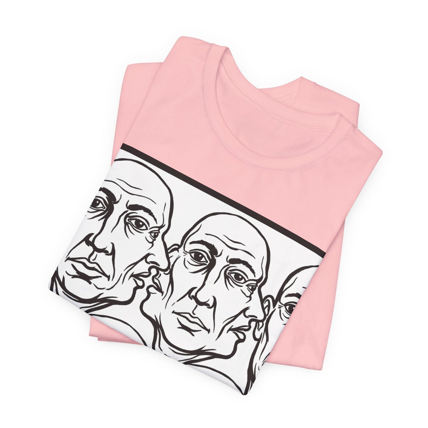 HotGossip - Version 2 - Monochrome Repeating Faces Tee – Abstract Expressionist Portrait T-Shirt