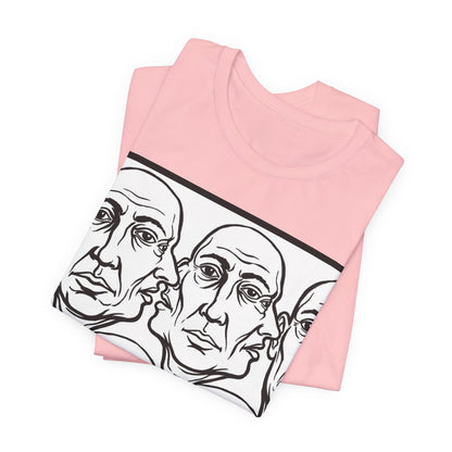 HotGossip - Version 2 - Monochrome Repeating Faces Tee – Abstract Expressionist Portrait T-Shirt