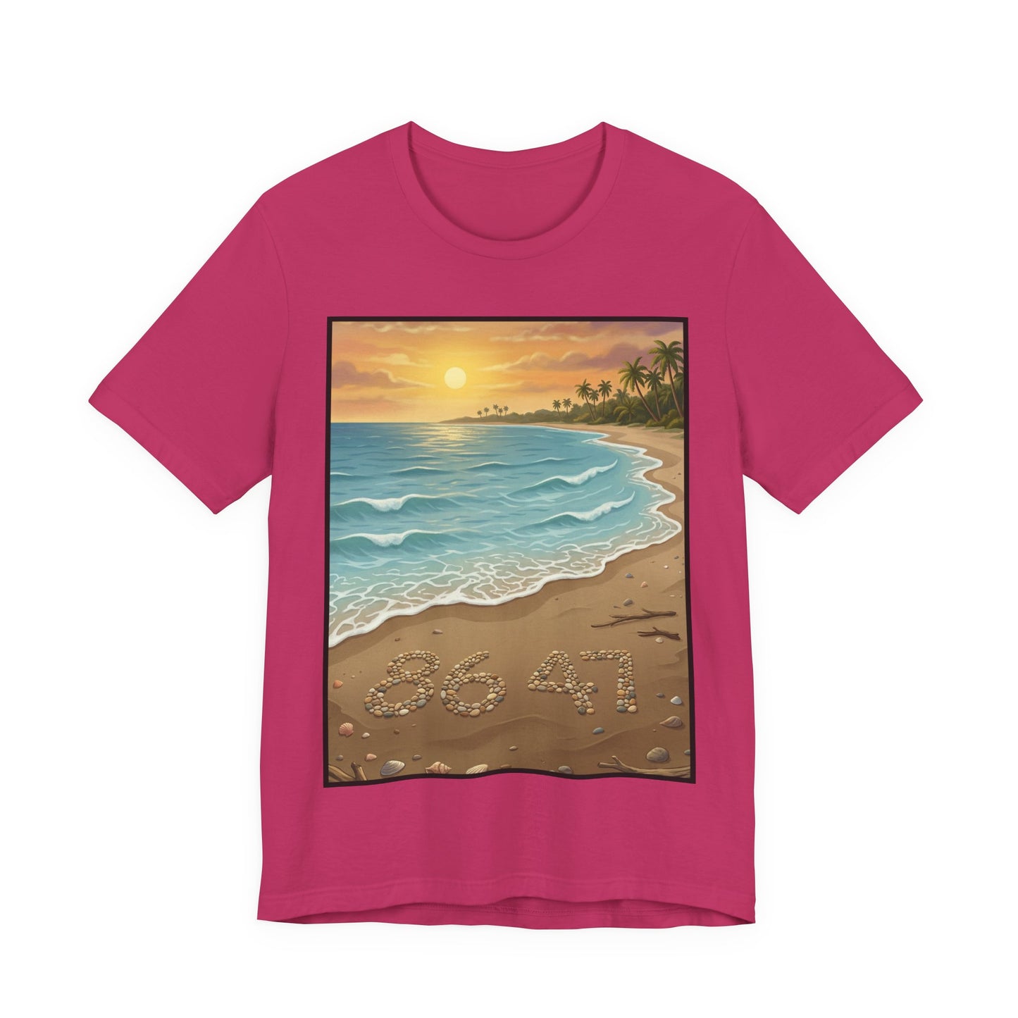 Another Nice Day At The Beach - Vertical - Beach Sunset Tee — Coastal Tropical Shoreline Graphic T‑Shirt