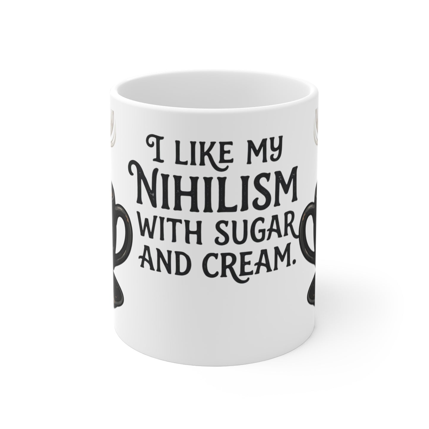 VOID - Nihilism Coffee Mug 11oz – "I Like My Nihilism With Sugar and Cream" Skull Cup