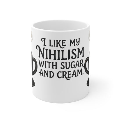 VOID - Nihilism Coffee Mug 11oz – "I Like My Nihilism With Sugar and Cream" Skull Cup