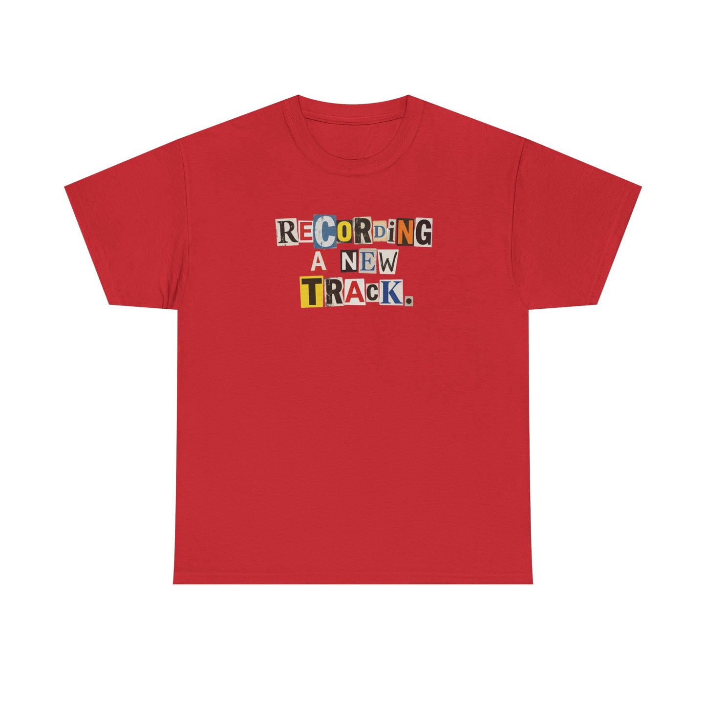 PBFMF - Recording A New Track T‑Shirt — Retro Ransom Note Mental Health Music Tee