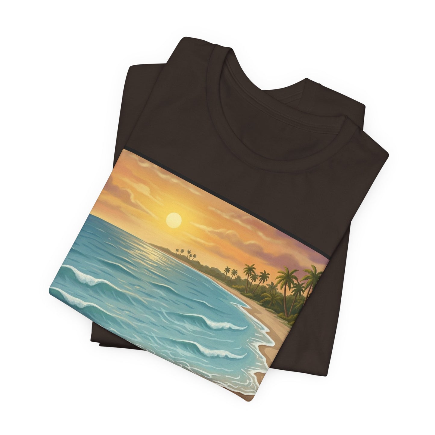 Another Nice Day At The Beach - Vertical - Beach Sunset Tee — Coastal Tropical Shoreline Graphic T‑Shirt