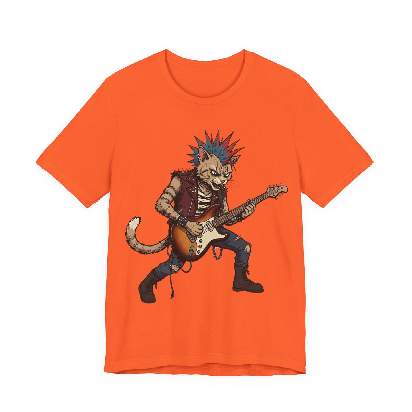 PunkCat - Punk Rock Cat Guitar T-Shirt