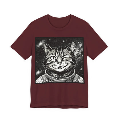 WinkyCat - The Astronaut (NO Gesture) Cat T-Shirt — Winking Space Kitty Graphic Tee