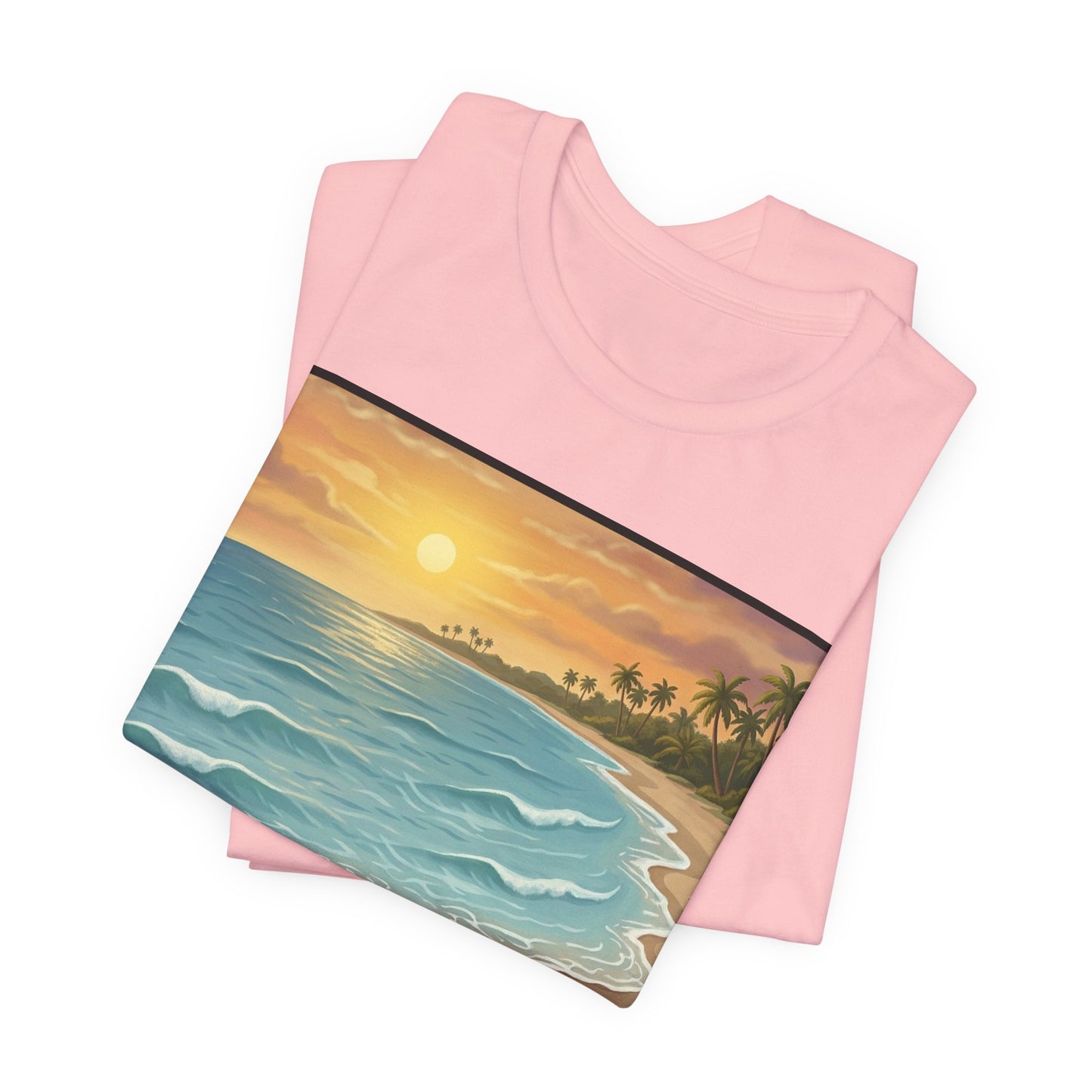Another Nice Day At The Beach - Vertical - Beach Sunset Tee — Coastal Tropical Shoreline Graphic T‑Shirt